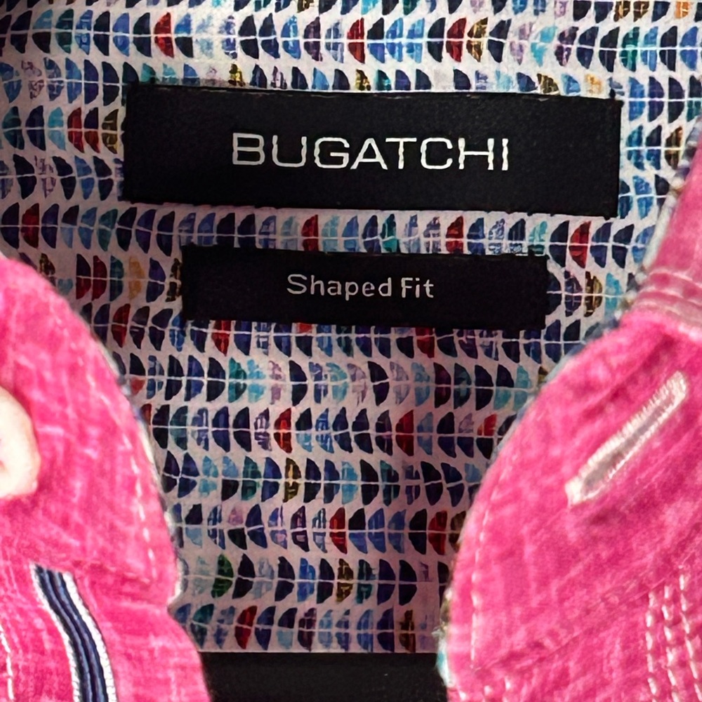 Bugatchi Shaped Fit Shirt with Colorful Interior